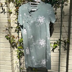 Women's Sage Green Floral Midi Dress